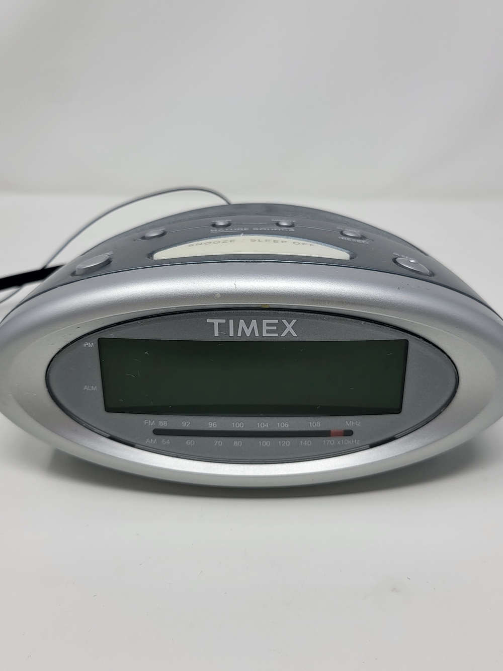 Timex Digital Alarm Clock - Silver with Green Display - Picture 2 of 6